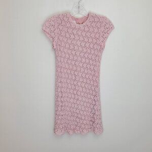 Jessica McClintock Girls pink floral 90's Y2k popcorn dress